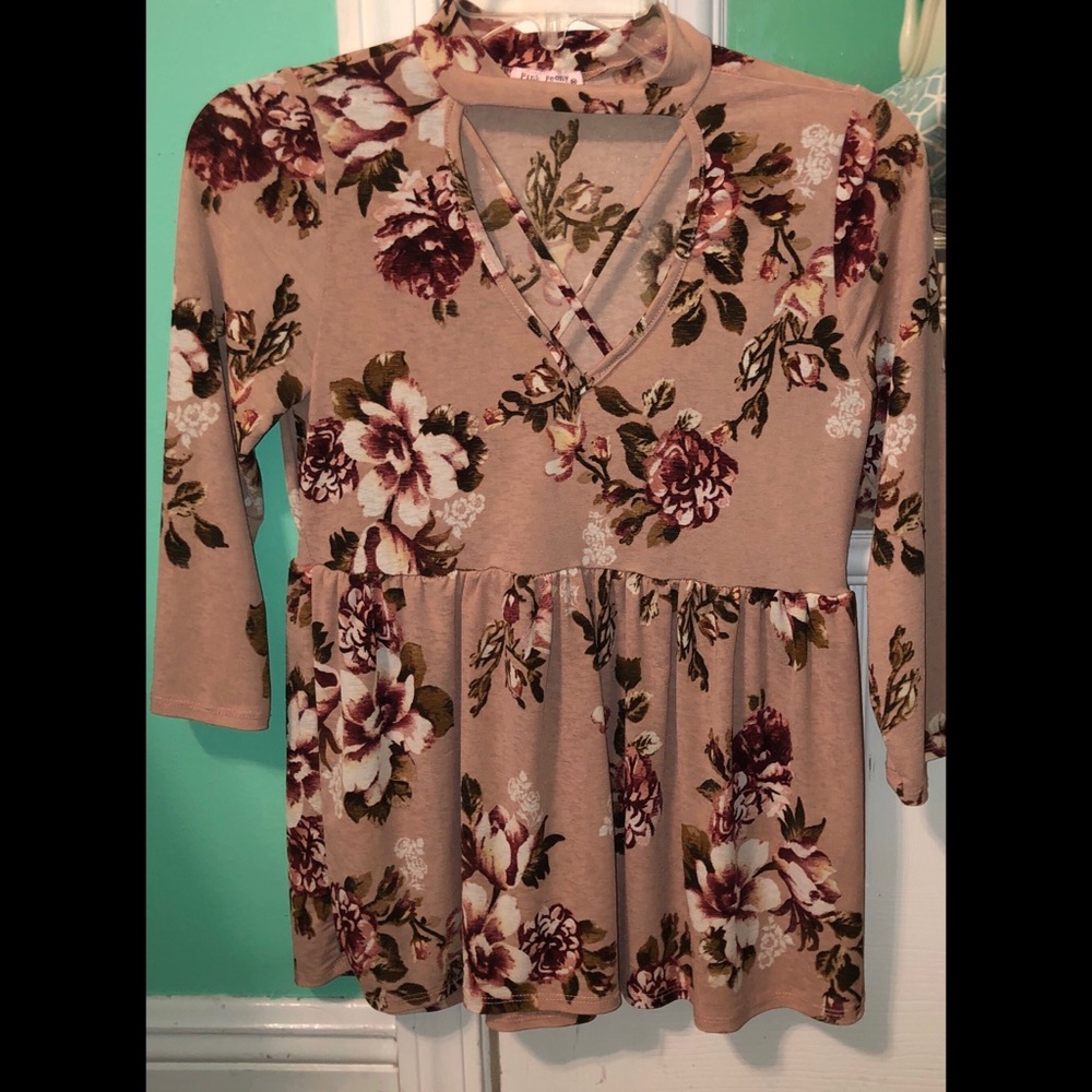 Floral peplum top